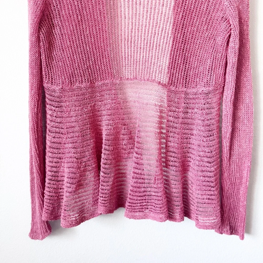 Eileen Fisher Airy Linen Grain Rib Cardigan - Picture 8 of 8